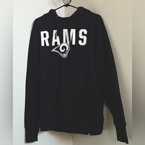 47 Brand Black RAMS Hoodie